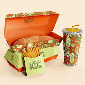 Vente en gros d'emballage alimentaire boîte de croustilles de poulet frites à emporter écologique boîte de nourriture burger personnalisé pépites de poulet boîte de collations - Product Image 3