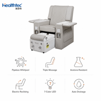 Fauteuil de pédicure moderne sans tuyauterie, avec bain de pieds anti-acétone, massage par vibration, dossier haut et fonction de relaxation électrique à remous