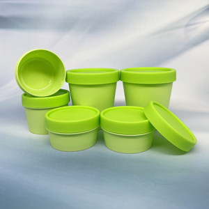 2022化粧品グリーンポットジャー50ml100ml200ml空のプラスチックスクラブジャー広口空のプラスチック容器化粧品 - Product Image 3