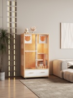 Villa pour chat interactive moderne de luxe avec fenêtre d'observation, construction en bois imperméable, pour chats d'extérieur et petits animaux, grand espace