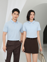 Kaos Polo Kerah Kecil Jacquard Garis Vertikal Pinggiran Tipis Logo Kustom Kaos Iklan Kaos Budaya Seragam Kelompok Pakaian Kerja