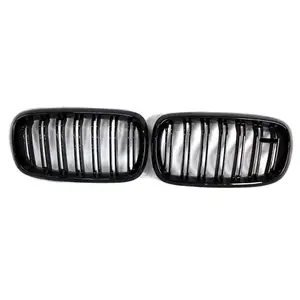 Glossy Black Double Slat Front Bumper Kidney Grill Grille for X5 X6 F15 F16 2014 - IN ABS Material Car Grille