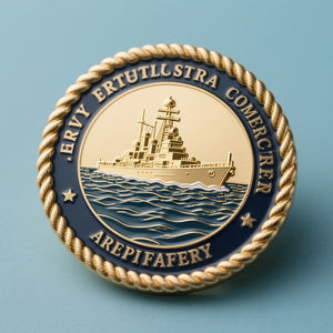 免费设计漂亮优雅的船形风格双面硬币工厂个性化定制雕刻镀金挑战硬币 - Product Image 4
