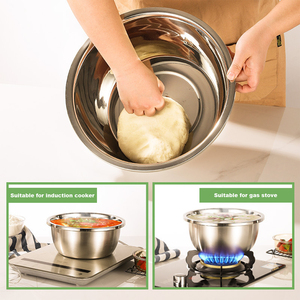 Bol et bassine à salade en acier inoxydable, robustes, <span class=keywords><strong>de</strong></span> qualité alimentaire, durables, empilables, pour la cuisine domestique, vente en gros - Product Image 3