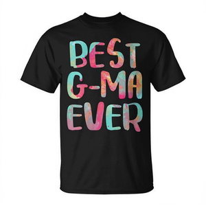 T-shirt Best G-Ma Ever noir avec imprimé Tie Dye, col rond, manches courtes, unisexe, pour adultes, cadeau pour réunion de famille - Product Image 2