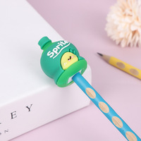 Taille-crayon en forme de hamburger et frites, à un seul trou, en PVC souple et silicone, pour étudiants, cadeau de papeterie scolaire