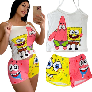 Proveedores de Ropa de Ciclismo de Verano Conjuntos Cortos Deportivos para Mujer de Yoga con Estampado Digital de Minnie y Dibujos Animados - Product Image 2