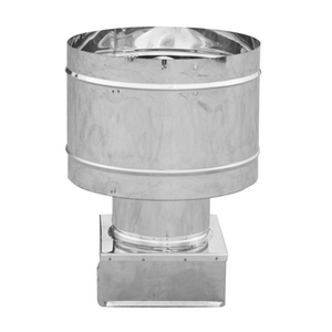 Chimenea de Acero Inoxidable Resistente al Viento para Conductos de 370x370mm con Rejillas y Cubiertas de Ventilación - Product Image 1