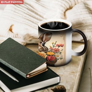 Taza Blanca para Transferencia de Calor, 11 oz, Cerámica Negra Esmerilada, Taza de Regalo Sensible al Calor - Product Image 3