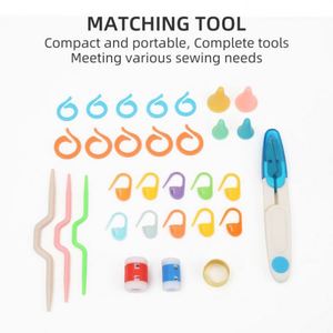 DIY Fashion Crochet Knitting Tools Set Colorful Plastic Square Ergonomic Hooks Yarn Needle <b>Scissors</b> Gauge Storage Organizer - Product Image 3