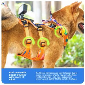 2025 <span class=keywords><strong>harnais</strong></span> pour <span class=keywords><strong>chien</strong></span> <span class=keywords><strong>Anti</strong></span>-évasion sans <span class=keywords><strong>traction</strong></span> <span class=keywords><strong>harnais</strong></span> pour animaux de compagnie en Nylon robuste contrôle facile chiens caméra à mouvement fixe gilet gopro attachement - Product Image 2