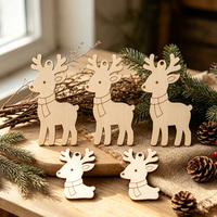 Chaussettes de Noël en bois gravées au laser personnalisées, rennes, décorations d'arbre, décorations de Noël et d'Halloween