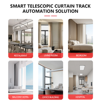 Rail de rideau motorisé intelligent moderne pour plafond avec rail en alliage d'aluminium, système de contrôle par application sûr et écologique