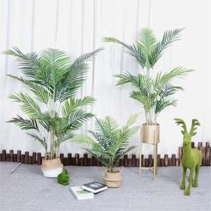 Top vente presque naturel décoration de la maison plantes d'intérieur paradis tropical feuille de <span class=keywords><strong>palmier</strong></span> arbre de bonsaï artificiel - Product Image 4