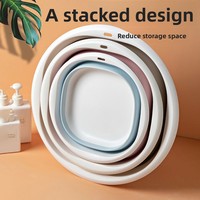 Bassin de lavage pliable en PP épaissi, sans BPA, gain de place, portable, pour bébé et linge, OEM