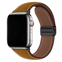 Magnetic Stretchy 40mm 41mm 44mm 45mm 38mm 49mm 42mm Women Men Genuine Leather Adjustable Strap Luxury for Apple Watch Band