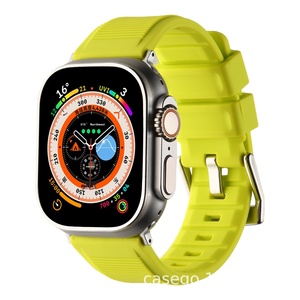 1/8 Thế Hệ <span class=keywords><strong>Apple</strong></span> Watchband Thể Thao Ban Nhạc Rắn Màu Hồng Silicone Dây Đeo Cho <span class=keywords><strong>Apple</strong></span> Xem 45Mm Thoáng Khí Và Thoải Mái Phù Hợp - Product Image 2