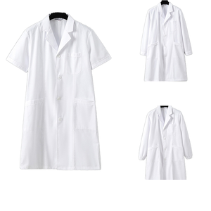 <span class=keywords><strong>Camice</strong></span> da Laboratorio Estivo Unisex Sottile Bianco per Studenti di Odontoiatria e Medici, Uniforme Medica Antirughe a Maniche Lunghe per Farmacie e Ospedali - Product Image 5