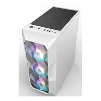 Audio vertical blanc SPCC HD avec panneau lumineux LED ARGB Boîtier ATX /ATX/ITX Boîtier pour ordinateur de jeu Gamer et tours avec ventilateur RGB Usb