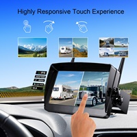 Moniteur DVR vidéo numérique sans fil à écran tactile de 7 pouces avec enregistrement en boucle, caméras de recul robustes, vision nocturne, étanche pour VR
