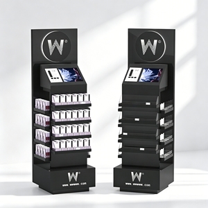 Smart Touch <b>Screen</b> LCD Wooden Floor Standing Display <b>Stand</b> Cabinet with Pusher Pack & LED Light for Cigarette Retail Rack - Product Image 1