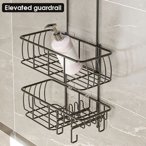 Étagère de Douche Adhésive Chromée avec Crochets, Sans Perçage, Auto-drainante, pour Murs Carrelés Texturés - Product Image 3