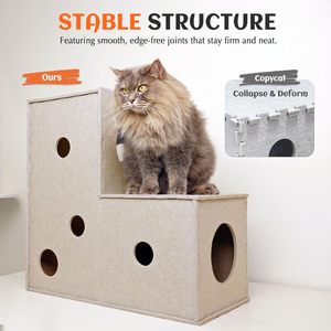 Niche pour chat en feutre insonorisant – Tanière pliable et tunnel de jeu intérieur confortable - Product Image 5