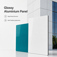 Revêtement PVDF brillant ignifuge, écologique, moderne, gris argenté, panneau composite ACP pour la décoration de façade extérieure