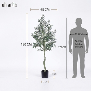 Arbre d'<span class=keywords><strong>olivier</strong></span> artificiel multi-tailles Oh Arts, feuilles <span class=keywords><strong>en</strong></span> soie résistantes aux UV, plante d'<span class=keywords><strong>olivier</strong></span> artificielle <span class=keywords><strong>en</strong></span> <span class=keywords><strong>pot</strong></span>, décoration intérieure et extérieure, usage commercial - Product Image 4