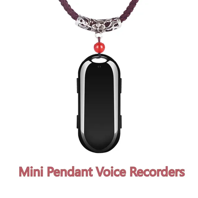 Mini Pendant Activated Voice Recorder HD Noise Reduction 20 Hours Recording 4GB-32GB Storage WAV MP3 Player USB 2.0 Zinc Alloy