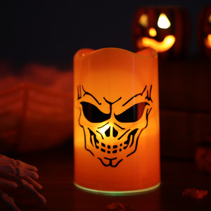 Hot Selling LED Flameless Electronic Candle <b>Light</b> with Ghost Face Pumpkin Lantern <b>Battery</b> Powered Holiday Party Decoration - Product Image 6