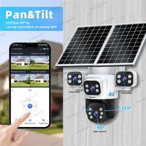 Caméra de sécurité sans fil Hongnaer 20MP HiEasy alimentée par énergie solaire avec carte SIM 4G, étanche, objectif AOV <span class=keywords><strong>4</strong></span>, PTZ pour extérieur, maison et <span class=keywords><strong>ferme</strong></span> - Product Image 5