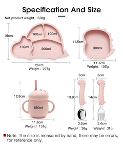 Nouveautés : Ensemble de vaisselle pour tout-petits en silicone de qualité alimentaire, assiettes, bols, tasse à bec verseur, <span class=keywords><strong>ventouse</strong></span>, sans BPA - Product Image 3
