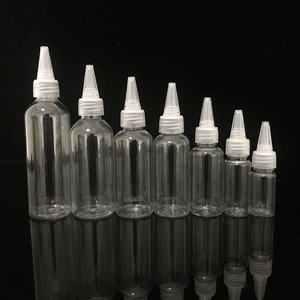 Vente en gros 50ml 100ml 150ml 200ml 250ml 500ml Bouteille d'huile capillaire Bouteille à presser à bouche pointue en plastique PET transparent - Product Image 4