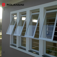 Ventanas Modernas de Cocina con Apertura Vertical Abatible, Marco de Aluminio, Ventanas Dobles Colgantes, Puertas con Malla de Acero Inoxidable para Casas