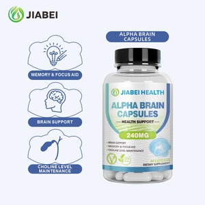 Maßgeschneiderte Nahrungsergänzungsmittel-Herstellung Alpha <span class=keywords><strong>Brain</strong></span> Kapseln für Erwachsene Kräuterextrakt Gehirngesundheit Nahrungsergänzungsmittel Großhandel Vitamine - Product Image 1