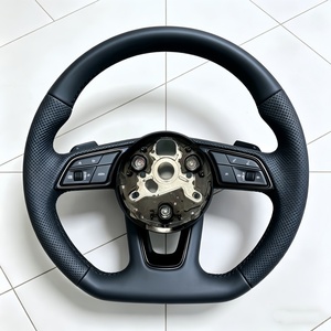 Volante Deportivo de Cuero de Alta Calidad con Base Plana para <span class=keywords><strong>Audi</strong></span> A4 A5 A6 A7 Q3 Q5 A3 S3 S8 R8 S6 S7 2015 <span class=keywords><strong>2016</strong></span> Personalizado - Product Image 6