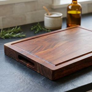 Planche à découper classique en bois rectangulaire avec poignée, grande planche de préparation et de service pour la cuisine, la maison et les restaurants - Product Image 1