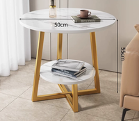 Table d'appoint ronde en marbre Table d'appoint pour salon, bureau de chevet pour hôtel Table de chevet à haute charge Vente en gros