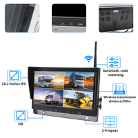 Sistema de Monitorización con Cámara de Reversa Inalámbrica HD Digital YWX de 10.1 Pulgadas con Pantalla de Vista Cuádruple para Camiones, Autobuses, Agricultura y Construcción