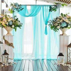 Ensemble de draperies d'arche de <span class=keywords><strong>mariage</strong></span> en mousseline 100D style européen de luxe avec perles, tissu de fond transparent personnalisable pour événements extérieurs et fêtes - Product Image 2