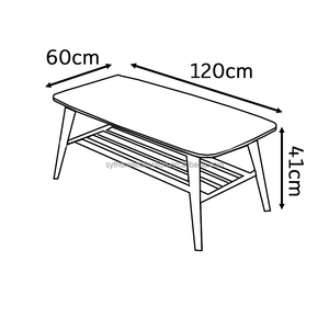 Modern Minimalist 2-Tier Rectangular Storage Coffee <strong>Table</strong> with <strong>Adjustable</strong> <strong>Height</strong> for Home Decor and Living Room Furniture - Product Image 2