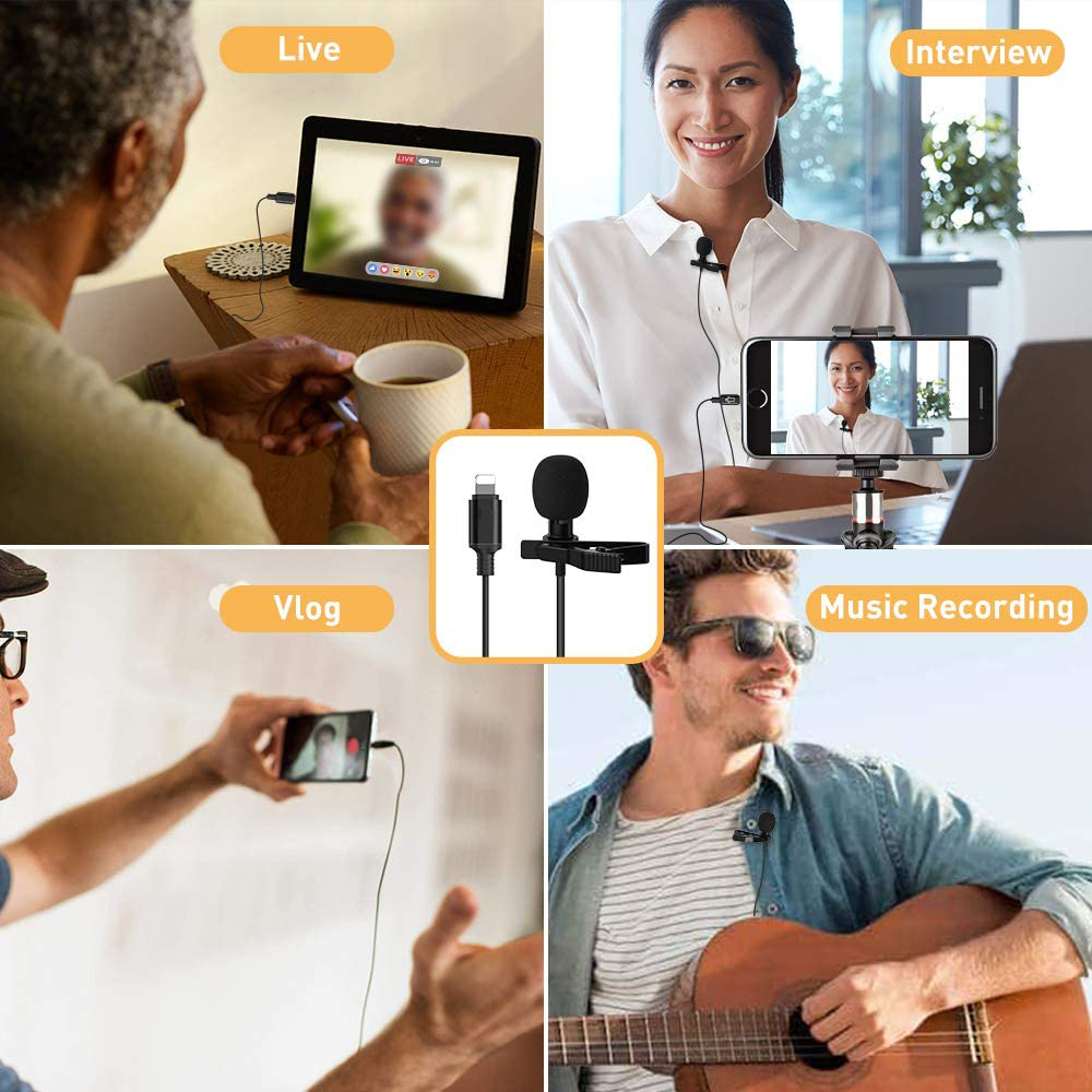 Ultra Sensible Microphone Omnidirectionnel Filaire Micro de téléphone portable de Système de Cravate cravate Microphone pour iph