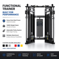 Appareil de musculation multifonctionnel commercial en acier : Crossover à câbles, Smith Machine et Power Rack combinés, avec pile de poids de 140 kg