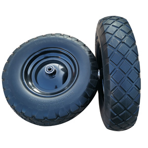 PU Foam <b>Wheel</b> 250-4 Black Flat Free Tire For Handcart Use - Product Image 3