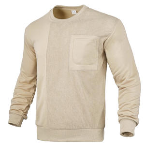 Sudadera de Cuello Redondo para Hombre, Color Sólido, Tejida, Manga Larga, con Bolsillo, Corte Informal, Blanca, Talla M - Product Image 3