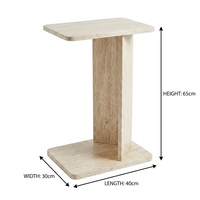 Table d'appoint en bois de style rustique, finition travertin de haute qualité, pour le café, le thé, le salon, la maison et la décoration de restaurant