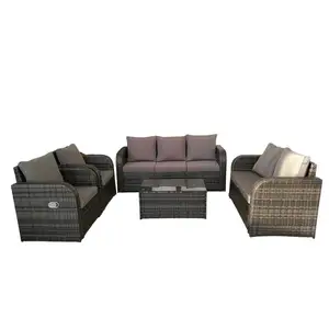 Promotional 5pcs Modern PE Rattan Wicker Furniture Sofa Set For Outdoor Garden Patio Hotels Parks Courtyards Farmhouses