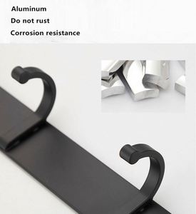 Black Bamboo Metal Wall-Mounted Rack Robes Handbags Clothes Towels Coat <b>Hook</b> <b>Rails</b> Decorative Hanger <b>Rails</b> Eco-Friendly <b>Hooks</b> - Product Image 6