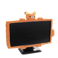 17 "-23" Oso de dibujos animados Forma Decoración Cubierta de pantalla Computadora portátil Cubierta de polvo Oso de juguete Cubierta de computadora de felpa con elástico
